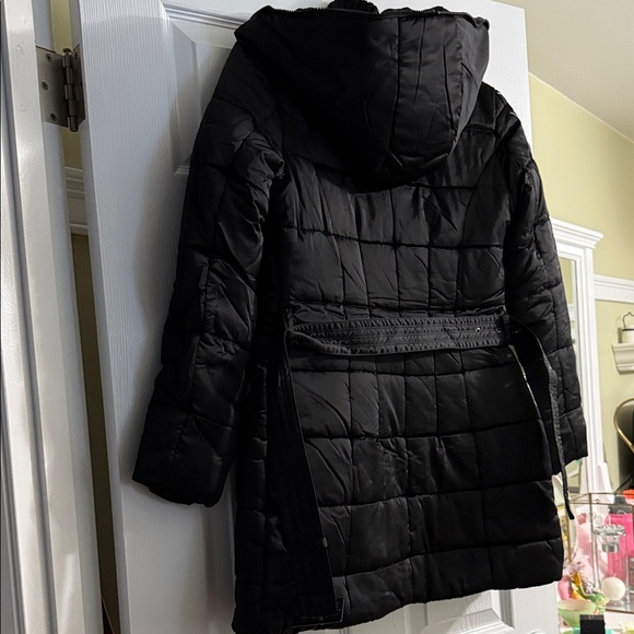 Desigual Black Floral Puffer Jacket Sz 38 - Picture 6 of 11